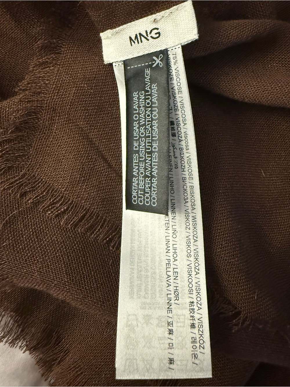NWOT Mango linen blend scarf - Picture 4 of 5